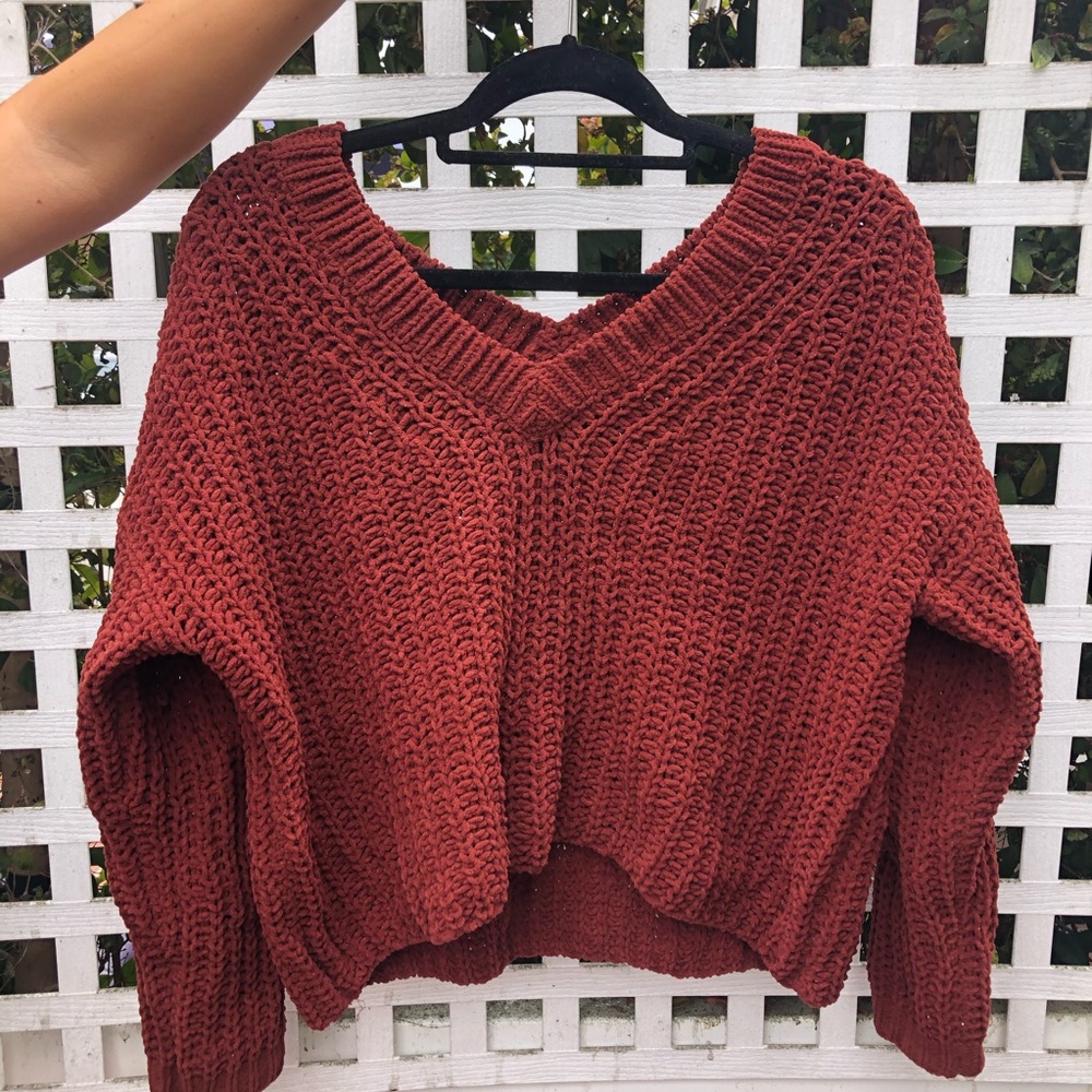 GARAGE RUST OFF THE SHOULDER SWEATER